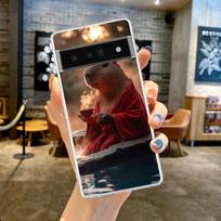 Phone Case Cover for Google Pixel 9 8 7 6 5 4 4XL 7A 6A 5A 4A 3A Pro XL Transparent Soft TPU Shell Cute Cartoon Capybara Pattern for Pixel 8