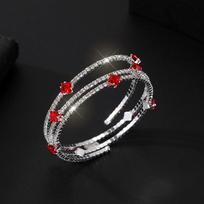 Multi-layer winding bracelet grab chain rhinestone bracelet bride full diamond zircon bracelet open bracelet women raudona