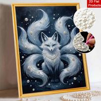 DIY Pearl Diamond Art Painting Kits for Adult and Beginners, Ethereal Fox Sparkling Painting Craft Home Wall Decor Handmade Gift 30x40cm