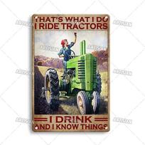 Mfoever Artisian Driving Metal Poster Truck Driver Tin Sign Tractor Vehicle Car Trucker Decorative Plaque Wall Decor Garage Bar Pub Club (as the picture,7.8x11.8inch)