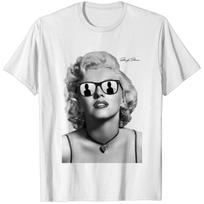Vintažiniai Marilyn Monroe parašo medvilniniai balti unisex marškiniai, visų dydžių, MM1459 S įvairiaspalvis