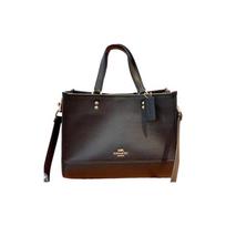 COACH Dempsey 29 Solid Color Pebble Simple Leather Tote Bag Tote Shopping Bag Handbag Shoulder Crossbody Bag Large Women's Black juoda