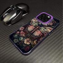 Flower Butterfly Phone Case for iPhone 16 12 13 11 14 15 Pro Max X Xs XR 7 8 Plus SE2020 2022 Shockproof Cover Funda For iPhone 16 ProMax