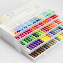 100Pcs Dual Tip Brush Pens, Coloring Books Bright Colors Painting Sketching Markers for