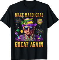 Funny Mardi Gras Donald Trump Mardi Gras American T-Shirt S įvairiaspalvis