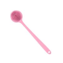 Silicone Exfoliating Bath Brush Scrubber With Textured Handle Full Body Cleansing Tool For Sensitive Skin Cares Routine  Pink juoda