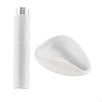 Ceramic Coffee Dosing Tray and Atomizer Set for Home Office White