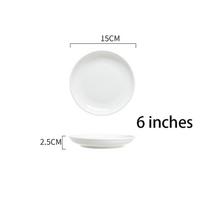 Apvalus Baltas Melamino Vakarienės Lėkštė Viešbutis Vakarų Kepsnių Padėklai Desertas Kaulinis Stalo Indai Indai Plastikinė Imitacija Porceliano 15cm/6inch