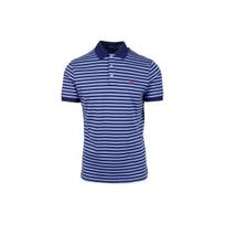 Polo Ralph Lauren Color Block Striped Logo Embroidered Short Sleeve Polo Shirt Men Polo Shirts Dark-Blue 710830550-005 XS