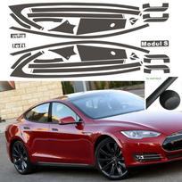 Ledo Matinė Juoda Chromo Šalinimo Langų Apdailos Lipdukas Tesla Model S 2014- ice matt black