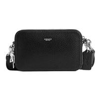 Coach 19 Clinton Logo Pebble Leather Crossbody Bag Small Men bags Black CEB30-BLK Basic Set (Bag+Dust Bag)