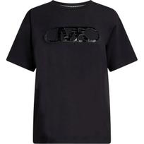 Marškinėliai trump. rankovėmis moterims, Juoda, Croc emp bf tunic tee