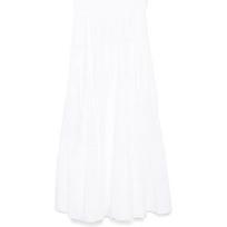 Midi suknelė moterims, Balta, Scoop neck tier dress