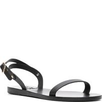 Basutės moterims, Juoda, Irida flat vachetta sandals