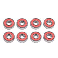 Precision ABEC11 Roller Skate Wheel Bearings for Smooth Skateboarding (8 Pack) raudona