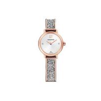 Swarovski Cosmic Rock serijos laikrodis Kvarcinis mechanizmas Nerūdijančio plieno apyrankė Baltas ciferblatas Paprastas Elegantiškas Madingas Moteriški laikrodžiai Sidabrinis 5376092 Regular Watch Box,Rose Gold Watch Case white