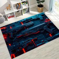 Wood Metal Gun Case Box Military Equipment Moto Rug Carpet for Bedroom Living Room Sofa Home Decor,kid Play Non-slip Floor Mat 40x60cm( 15x23in )