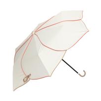Francfranc piping folding white for both sunny and rainy Two-tone umbrella, 47cm, (suitable weather)