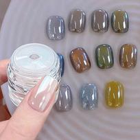 Aurora Plating Chrome Nail Powder High-Gloss Moonlight Mirror Fine Glitter Pigment Aurora Pearl Rubbing Dust Chrome Nails