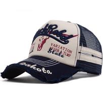 Vasarinė tinklinė trucker kepurė vyrams, vintažinė siuvinėta beisbolo kepurė, apsauga nuo saulės, retro snapback, moterims, hip hop, tėčio kepurės lauko kasdienai Adjustable tamsiai mėlyna