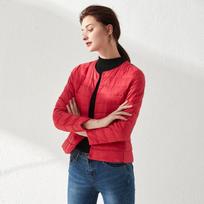 Plus Size Women Ultra Light Duck Down Jacket Matt Fabric Lightweight Warm Windbreaker Parka Coat Outerwear For Winter M raudona
