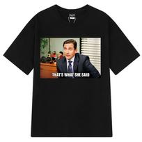 Michael Scott This Is The Tshirt Office She Unisextioned for The TV Series Dwight Schrute Jim Halpert Unisexs Womens Cotton Tshirt M