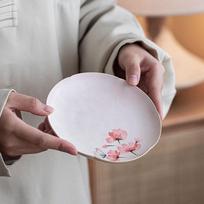 Ceramic Floral Plate Teapot Tray Multifunctinal Restaurant Fruit Tray For Home Party China Mainland