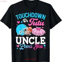 Touchdown or Tutu Uncle Loves You Gender Reveal Family T Shirt for Dad Mom vintage Washed graphic Casual Comfortable fashion S įvairiaspalvis