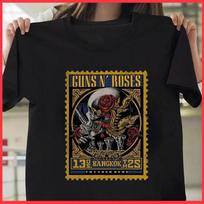 Guns N Roses 2025 Bangkok Concert  World Tour Fan Merch S-4XL Unisex T-Shirt S įvairiaspalvis