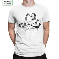 Mr.C John Coltrane T-Shirts Men Music Bebop Bop Saxophone Saxophonist 100% Cotton Tee Shirt Short Sleeve T Shirt Plus Size S įvairiaspalvis
