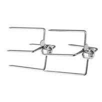 2Pcs 4 Prongs Stainless Steel BBQ Tool Rotisserie Meat Forks Outdoor Barbecue