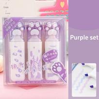 3pcs Cat Paw Color Highlighter Pens Set Kawaii Design Gradient Fluorescent Marker Liner for Drawing Highlighting School A7779