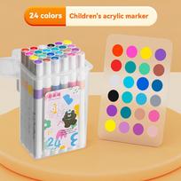 24/36/48/60/80Pcs Acrylic Colors Markers Art Painting Pen DIY Drawing for Card Rock Wood Stone Glass Children School Supplies