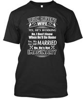 My Trucker Husband Is Not Imaginary Truck Driver Wife T-Shirt Made In USA S-5XL S įvairiaspalvis