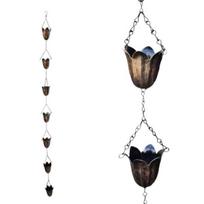 7 Cups Rain Chain for Gutters Japanese Style Rainwater Diverter Chain  Villa Courtyard Tulip