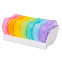 Nešiojamas Rainbow 7 dienų savaitės tablečių vaistų dėžutės vaistų laikymo dėklas įvairiaspalvis