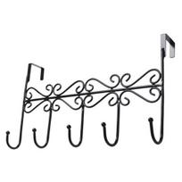 Punch Free Towel Hat Coat Clothes Bag Kitchen Door Hooks Hanger Bathroom Rack juoda