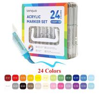 24/36/48/60 Colors Languo Acrylic Paint Markers Soft Brush Student Graffiti Painting Pens Canvas Festival Gift Diy Art Markers