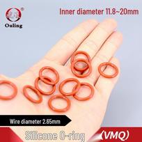 Red Silicone O-ring, Inner Diameters: 11.8mm to 20mm, Thickness: 2.65mm ID 11.8mm (10 pcs)