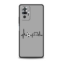 Phone Case For Xiaomi Redmi Note 14 13 12 Pro Plus 5G 9S 9 10 11 4G 14C 13C 12C 10C 9C 9A Soft Cover Soccer Heartbeat Redmi Note 13 Pro 5G
