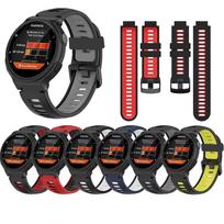 Dual-Color Silicone Watch Strap for Garmin Forerunner 220/230/235/620/630/735XT Black-Yellow