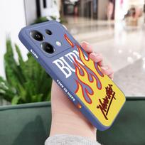 Flame Burning Phone Case For Xiaomi Poco X6 F6 M6 M5 M5S F5 X5 F4 X4 M4 F3 M3 X3 Pro 4G 5G GT Silicone Cover Poco X3 GT šviesiai mėlyna spalva