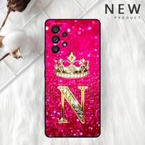 Pink Diamonds Letter Case For Samsung Galaxy A54 A52 A14 5G A53 A12 A13 A71 A23 A34 A33 A21s Phone Cover for Galaxy A71 5G