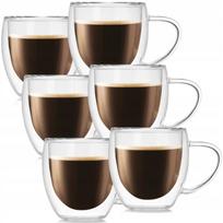 Kubki Szklanki Termiczne 250Ml Do Kawy Herbaty 6Szt