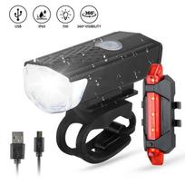 MTB Bike Lights Set USB LED Rechargeable Waterproof Mountain Bike Headlight Bicycle Light Front Warning Cycling Accessorie