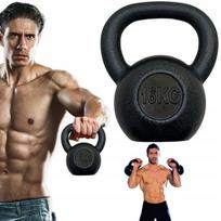 Kettlebell Żeliwny 16Kg Kettle Odważnik Hantla Ciężar Fitness Do Ćwiczeń