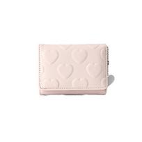 Multi-card Slot Love Wallet Imprinted PU Leather Card Holder Fashion Three Fold Wallet  Women rožinė