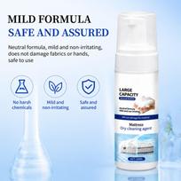 Mattress Dry Cleaning Agent 100ml Foam Cleaner Neutral Formula Mild Non-Irritating Suitable for Fabric Upholstery and Bedding Surfaces One Size
