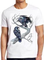 Hugin and Munin Ravens Norse Mythology Viking God Odin Gift Tee T Shirt C563 S įvairiaspalvis