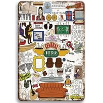 Mfoever TV laida „Central Perk“ „Draugai“ Metalinės lentelės Dekoras Plakatas Kavinės Baro Pubo Klubo Alavo Lentelė Dekoratyvinės Plokštelės Tapyba Sienų Dekoras (as the picture,20x30 cm) gray